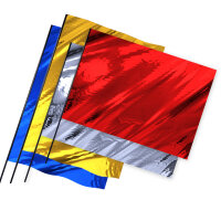 Plastic film flag metallic