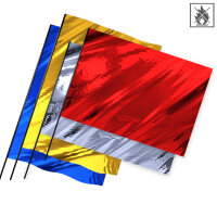 Plastic film flag metallic fire retardant