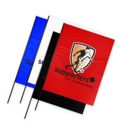 Flame retardant foil flag motif print